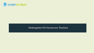 Kindergarten KG Homeroom Teachers