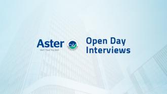 Open – Day interviews from 17th & 18th of October.