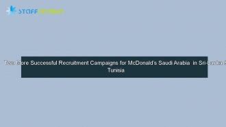 Two More Successful Recruitment Campaigns for McDonald’s Saudi Arabia in Sri-Lanka & Tunisia